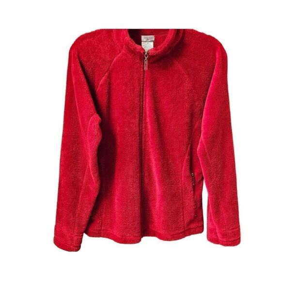DANSKIN NOW Women's Red Warm Fleece Jacket - Picture 1 of 12